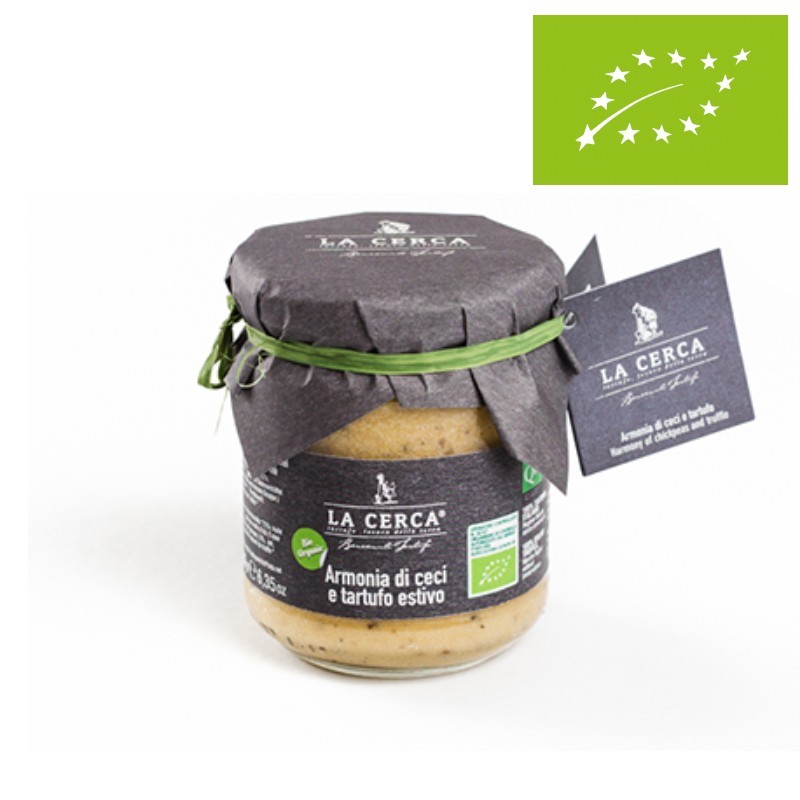 Organic chickpea cream with summer truffle - Large glass jar